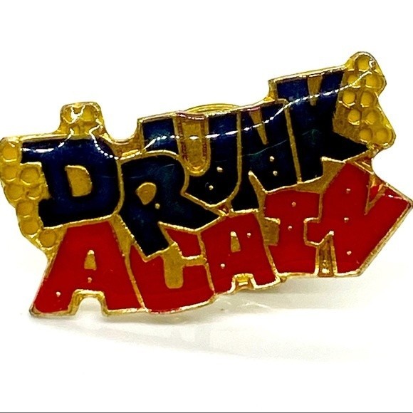Humorous Pin Drunk Again hat pin lapel vest jacket trucker hat‎ pin camping pin - Picture 1 of 3